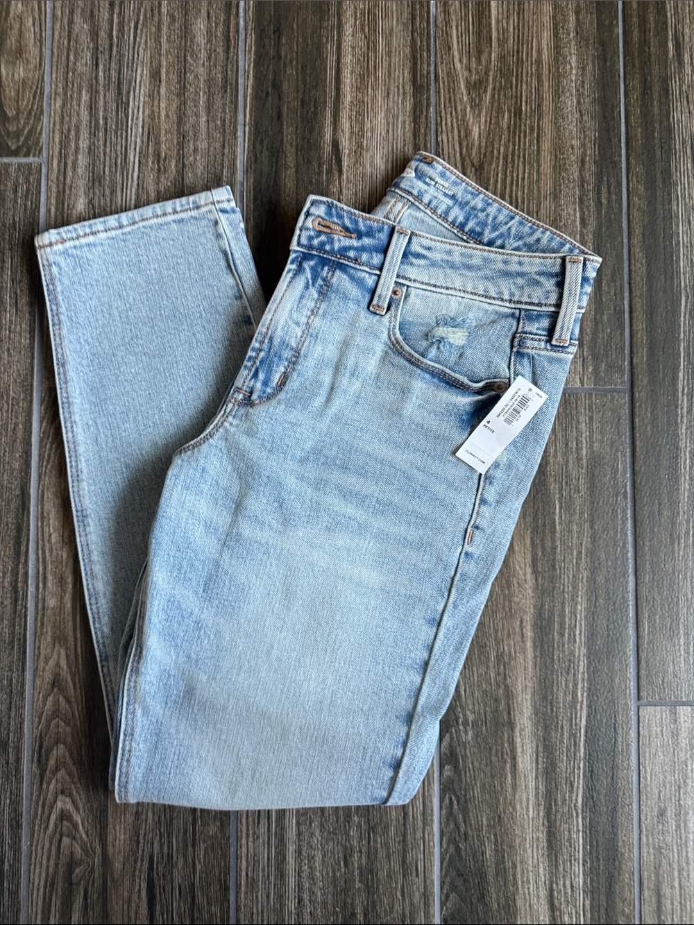 old navy high-waisted power slim straight jeans in light wash